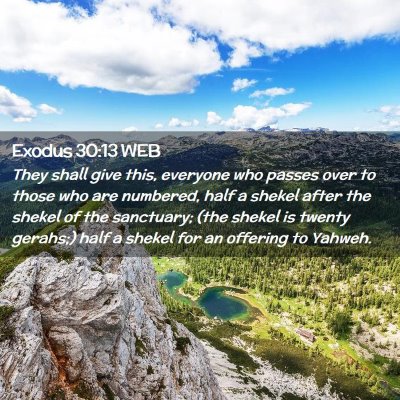 Picture 02 - Exodus 30:13 WEB - They shall give this, everyone who passes over to - Bible Verse Picture