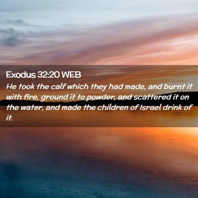 Picture 02 - Exodus 32:20 WEB - He took the calf which they had made, and burnt - Bible Verse Picture