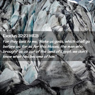 Picture 02 - Exodus 32:23 WEB - For they said to me, 'Make us gods, which shall - Bible Verse Picture