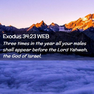 Picture 02 - Exodus 34:23 WEB - Three times in the year all your males shall - Bible Verse Picture