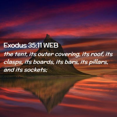 Picture 02 - Exodus 35:11 WEB - the tent, its outer covering, its roof, its - Bible Verse Picture