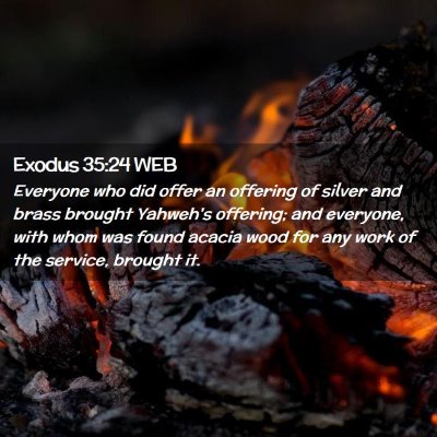 Picture 02 - Exodus 35:24 WEB - Everyone who did offer an offering of silver and - Bible Verse Picture