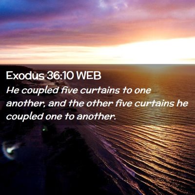 Picture 02 - Exodus 36:10 WEB - He coupled five curtains to one another, and the - Bible Verse Picture