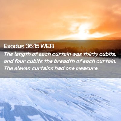 Picture 02 - Exodus 36:15 WEB - The length of each curtain was thirty cubits, and - Bible Verse Picture