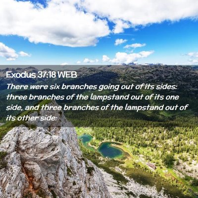 Picture 02 - Exodus 37:18 WEB - There were six branches going out of its sides: - Bible Verse Picture