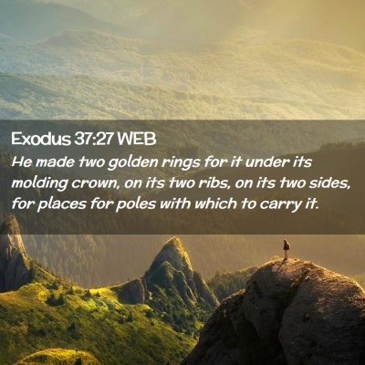 Picture 02 - Exodus 37:27 WEB - He made two golden rings for it under its molding - Bible Verse Picture