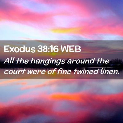 Picture 02 - Exodus 38:16 WEB - All the hangings around the court were of fine - Bible Verse Picture