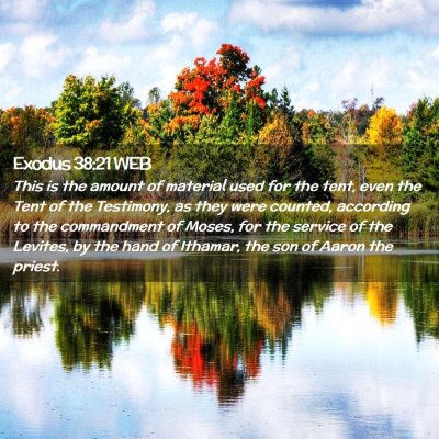 Picture 02 - Exodus 38:21 WEB - This is the amount of material used for the tent, - Bible Verse Picture