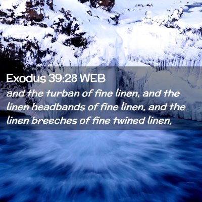 Picture 02 - Exodus 39:28 WEB - and the turban of fine linen, and the linen - Bible Verse Picture