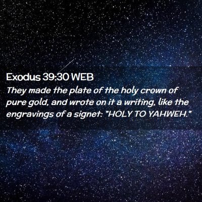 Picture 02 - Exodus 39:30 WEB - They made the plate of the holy crown of pure - Bible Verse Picture