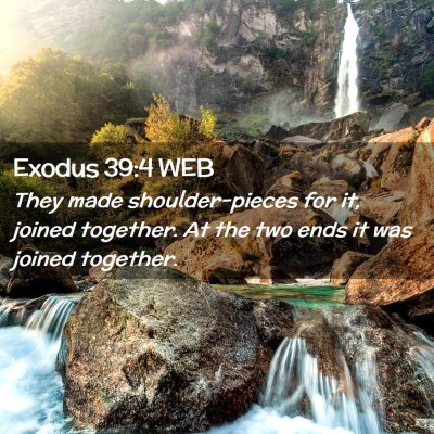 Picture 02 - Exodus 39:4 WEB - They made shoulder-pieces for it, joined - Bible Verse Picture