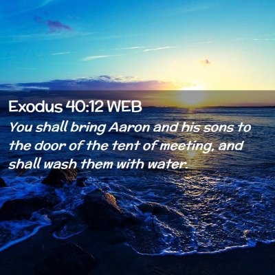 Picture 02 - Exodus 40:12 WEB - You shall bring Aaron and his sons to the door of - Bible Verse Picture