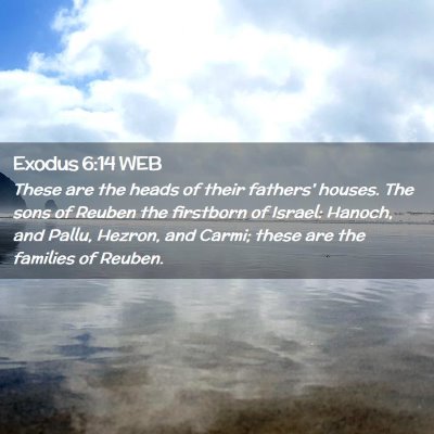 Picture 02 - Exodus 6:14 WEB - These are the heads of their fathers' houses. The - Bible Verse Picture