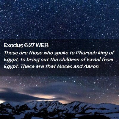 Picture 02 - Exodus 6:27 WEB - These are those who spoke to Pharaoh king of - Bible Verse Picture