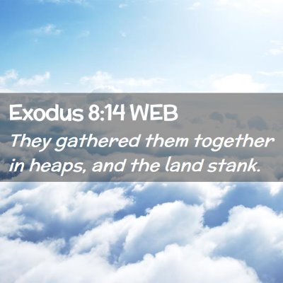 Picture 02 - Exodus 8:14 WEB - They gathered them together in heaps, and the - Bible Verse Picture