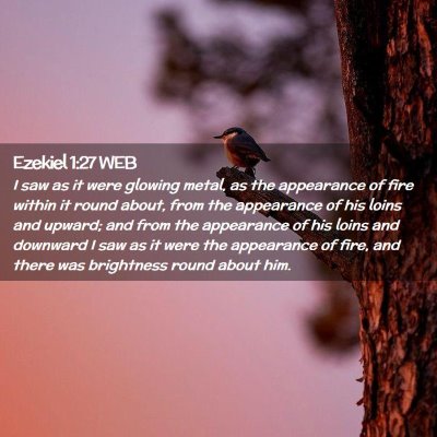 Picture 02 - Ezekiel 1:27 WEB - I saw as it were glowing metal, as the appearance - Bible Verse Picture