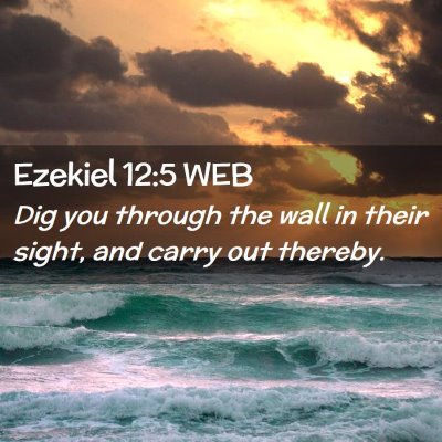 Picture 02 - Ezekiel 12:5 WEB - Dig you through the wall in their sight, and - Bible Verse Picture