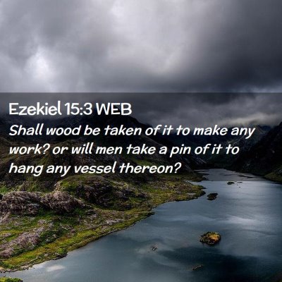 Picture 02 - Ezekiel 15:3 WEB - Shall wood be taken of it to make any work? or - Bible Verse Picture