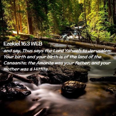 Picture 02 - Ezekiel 16:3 WEB - and say, Thus says the Lord Yahweh to Jerusalem: - Bible Verse Picture