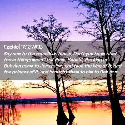 Picture 02 - Ezekiel 17:12 WEB - Say now to the rebellious house, Don't you know - Bible Verse Picture