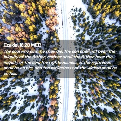 Picture 02 - Ezekiel 18:20 WEB - The soul who sins, he shall die: the son shall - Bible Verse Picture