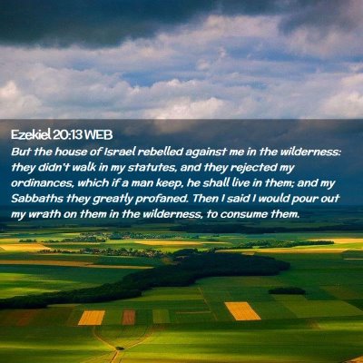 Picture 02 - Ezekiel 20:13 WEB - But the house of Israel rebelled against me in - Bible Verse Picture