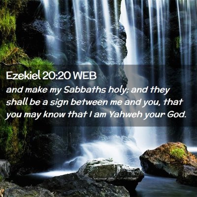 Picture 02 - Ezekiel 20:20 WEB - and make my Sabbaths holy; and they shall be a - Bible Verse Picture