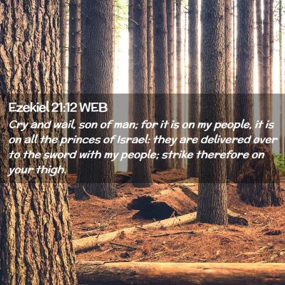 Picture 02 - Ezekiel 21:12 WEB - Cry and wail, son of man; for it is on my people, - Bible Verse Picture