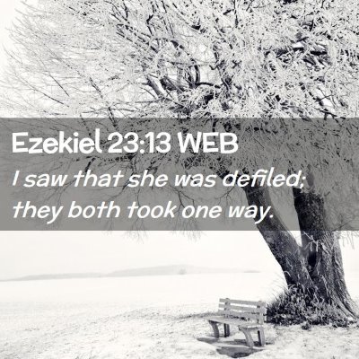 Picture 02 - Ezekiel 23:13 WEB - I saw that she was defiled; they both took one - Bible Verse Picture