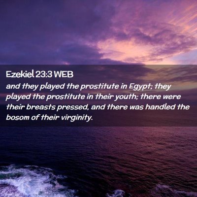 Picture 02 - Ezekiel 23:3 WEB - and they played the prostitute in Egypt; they - Bible Verse Picture