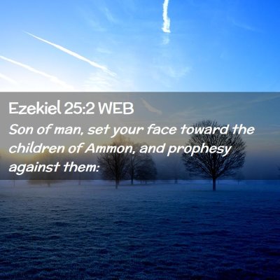Picture 02 - Ezekiel 25:2 WEB - Son of man, set your face toward the children of - Bible Verse Picture