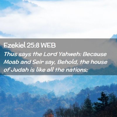 Picture 02 - Ezekiel 25:8 WEB - Thus says the Lord Yahweh: Because Moab and Seir - Bible Verse Picture