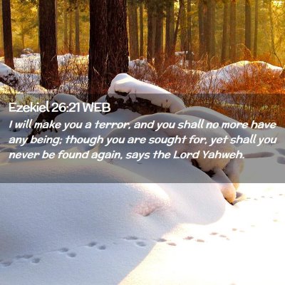 Picture 02 - Ezekiel 26:21 WEB - I will make you a terror, and you shall no more - Bible Verse Picture