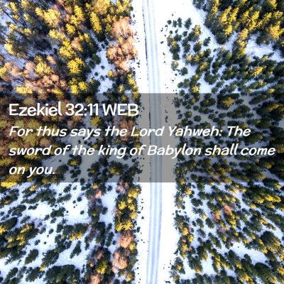 Picture 02 - Ezekiel 32:11 WEB - For thus says the Lord Yahweh: The sword of the - Bible Verse Picture
