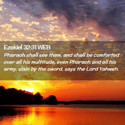 Picture 02 - Ezekiel 32:31 WEB - Pharaoh shall see them, and shall be comforted - Bible Verse Picture