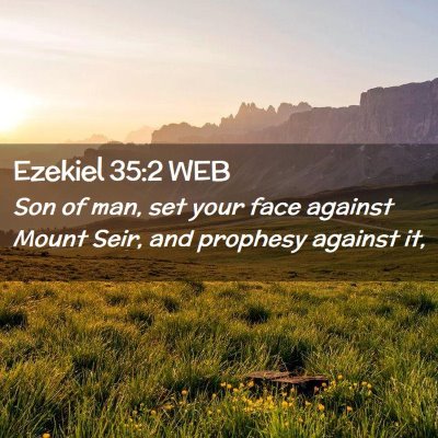 Picture 02 - Ezekiel 35:2 WEB - Son of man, set your face against Mount Seir, and - Bible Verse Picture