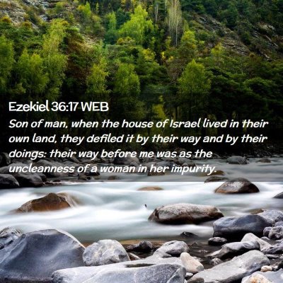 Picture 02 - Ezekiel 36:17 WEB - Son of man, when the house of Israel lived in - Bible Verse Picture