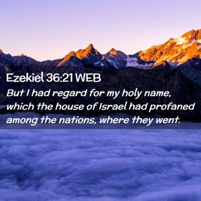 Picture 02 - Ezekiel 36:21 WEB - But I had regard for my holy name, which the - Bible Verse Picture