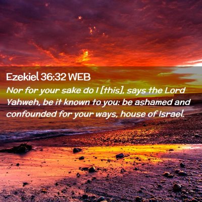 Picture 02 - Ezekiel 36:32 WEB - Nor for your sake do I [this], says the Lord - Bible Verse Picture