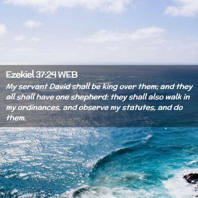 Picture 02 - Ezekiel 37:24 WEB - My servant David shall be king over them; and - Bible Verse Picture