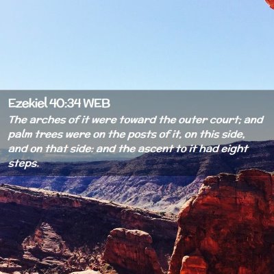 Picture 02 - Ezekiel 40:34 WEB - The arches of it were toward the outer court; and - Bible Verse Picture