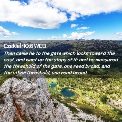 Picture 02 - Ezekiel 40:6 WEB - Then came he to the gate which looks toward the - Bible Verse Picture