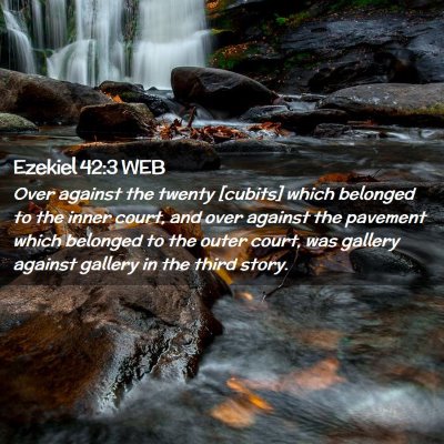 Picture 02 - Ezekiel 42:3 WEB - Over against the twenty [cubits] which belonged - Bible Verse Picture