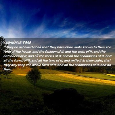 Picture 02 - Ezekiel 43:11 WEB - If they be ashamed of all that they have done, - Bible Verse Picture
