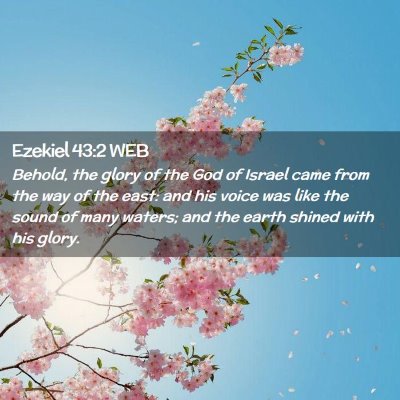 Picture 02 - Ezekiel 43:2 WEB - Behold, the glory of the God of Israel came from - Bible Verse Picture