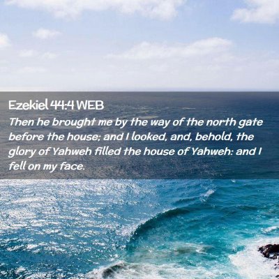 Picture 02 - Ezekiel 44:4 WEB - Then he brought me by the way of the north gate - Bible Verse Picture