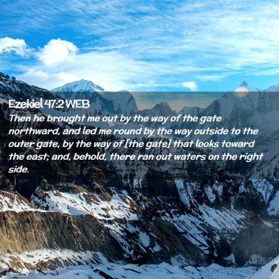 Picture 02 - Ezekiel 47:2 WEB - Then he brought me out by the way of the gate - Bible Verse Picture