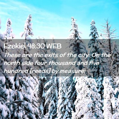 Picture 02 - Ezekiel 48:30 WEB - These are the exits of the city: On the north - Bible Verse Picture