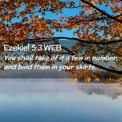 Picture 02 - Ezekiel 5:3 WEB - You shall take of it a few in number, and bind - Bible Verse Picture