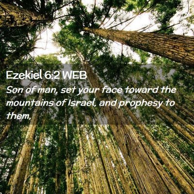 Picture 02 - Ezekiel 6:2 WEB - Son of man, set your face toward the mountains of - Bible Verse Picture